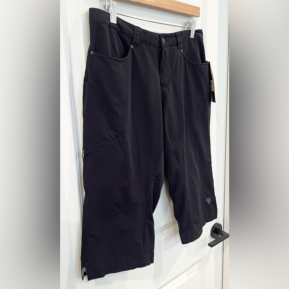 NWT Mountain Hardwear La Strada Pedal Pusher Capri Pants Hiking Black Women 8 - Picture 2 of 9